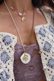 Coral and clam shell necklace