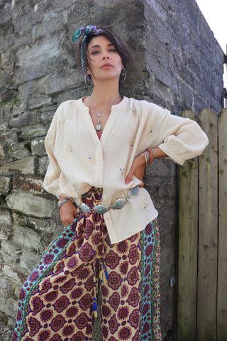 Sun ray printed blouse