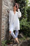 Broderie button down tunic