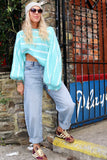 Balloon sleeve cropped jumper