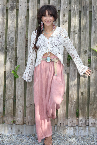 Floral crochet cardigan