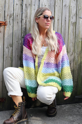 Colourful striped cardigan