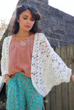 White honeycomb crochet top
