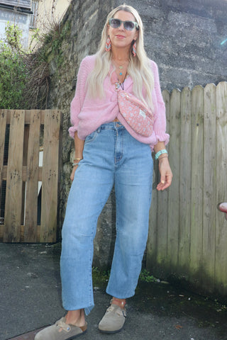 Barrel leg cropped jeans