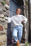 White embroidered and beaded blouse