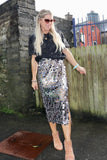 Chunky sequin skirt (Silver)