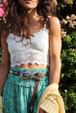 Floral lace balcony bralette (White)
