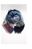 Frayed edge colourblock scarf