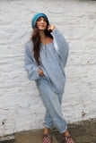 V neck knit jumper (Baby blue)