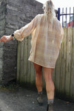 Tan check blouse
