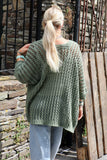 Open knit cardigan (Khaki)