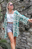 Green crochet kimono