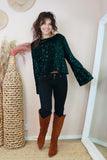 Velvet and sequin top (Alpine green)