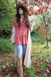 Long cable knit cardigan