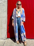 Floral border kimono dress
