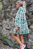 Green crochet kimono