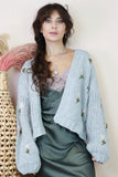 Flower embroidered cardigan