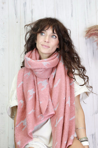 Houndstooth scarf (Dusty pink)