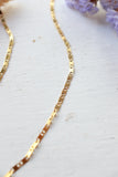 Long gold link necklace