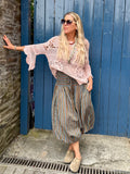 Dusty pink scalloped crochet top