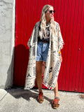 Aztec printed kimono