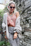 Ruffle sleeve cardigan (Beige)