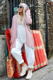 Star back pink cardigan