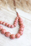 Pink beaded layered necklace