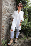 Broderie button down tunic