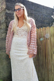 Chunky sequin sleeve cardigan