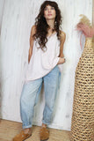 Racerback lace trim cami (light pink)