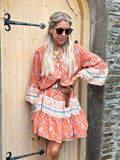 Terracotta floral tunic