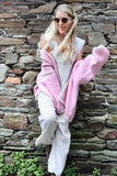Pink whip stitch cardigan