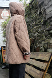 Leopard print detail duffle coat