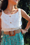 Floral embroidered crop top