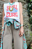 Swell and curl sleeveless tee
