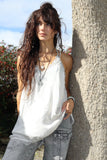 Racerback lace trim cami (Cream)