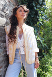 Fan printed quilted waistcoat