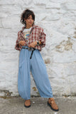 Linen balloon trouser (Washed denim blue)