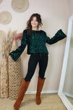 Velvet and sequin top (Alpine green)