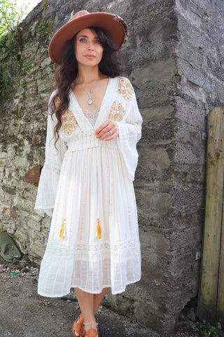 Floral sequin embellished dress