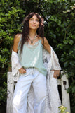 Lace trim cami (Light Blue)