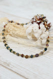 Agate stone beaded necklace