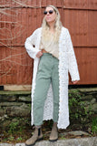 Long crochet kimono cardigan