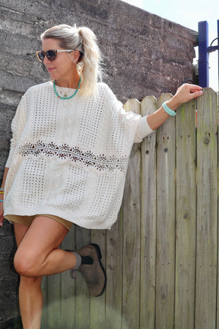 Lace insert jumper