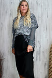 Oversized sequin and velvet silver t-shirt