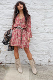 Flared sleeve paisley tunic