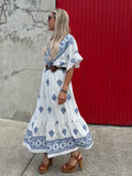 Floral embroidered border dress