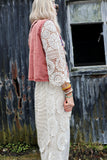 Acid washed embroidered waistcoat