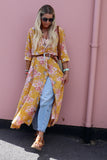 Floral mustard shirt dress